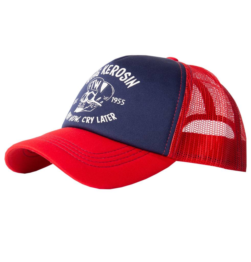 Queen Kerosin Trucker Cap «mit kontrastfarbenem Print «Pray now. cray later» Bis zu 55% Rabatt