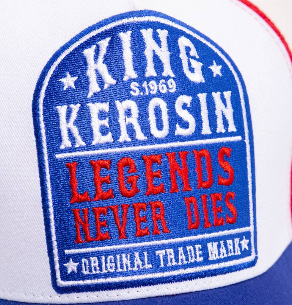 Queen Kerosin Trucker Cap mit Mesh-Einsatz «Legends never die» Super Rabatt
