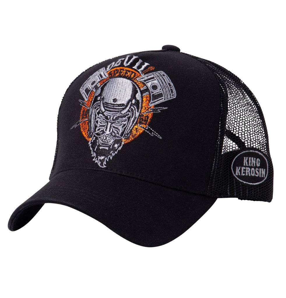 Queen Kerosin Trucker Cap mit rebellischer Front-Stickerei «Devil Speed» Riesige Rabatte