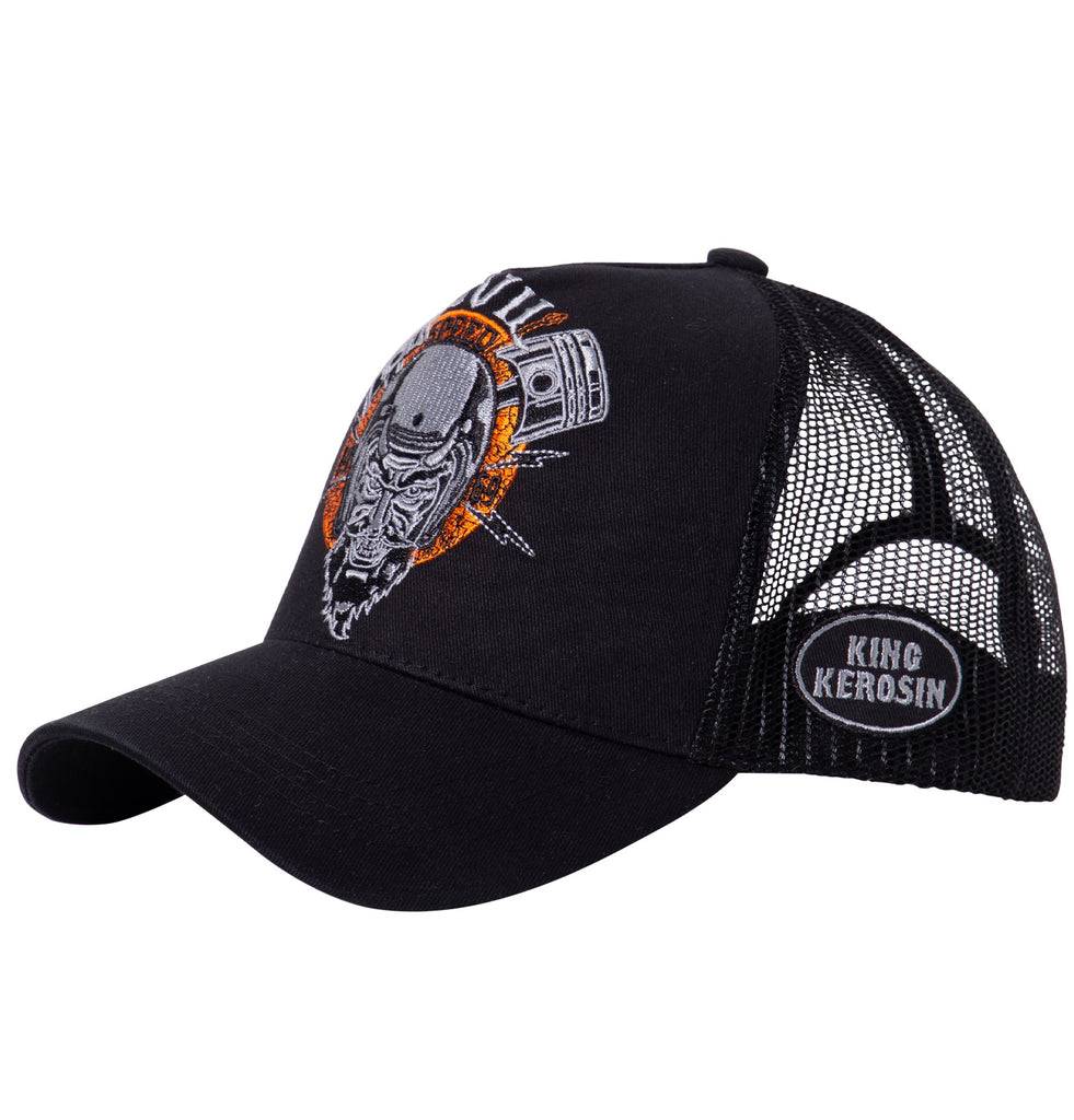 Queen Kerosin Trucker Cap mit rebellischer Front-Stickerei «Devil Speed» Riesige Rabatte