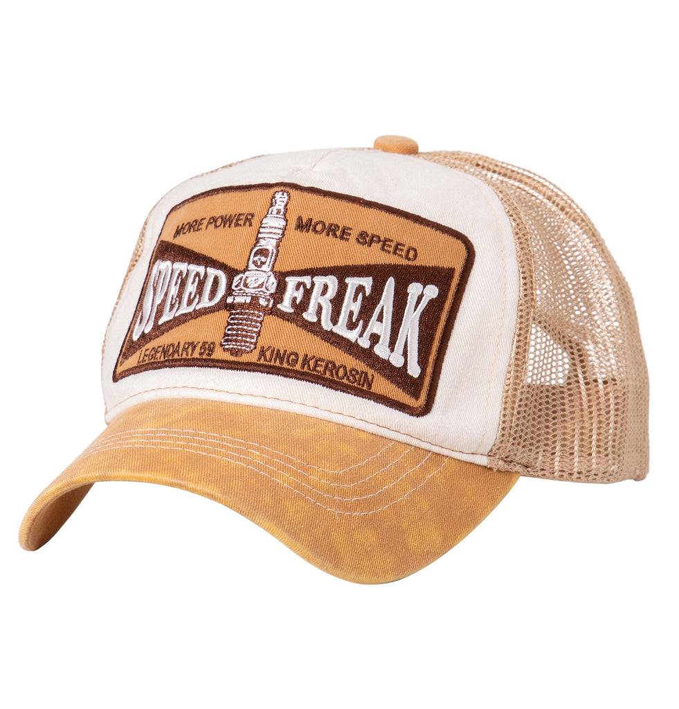 Queen Kerosin Trucker Cap in Used-Optik «Speed Freak» 50% Rabatt mit kostenlosem Versand