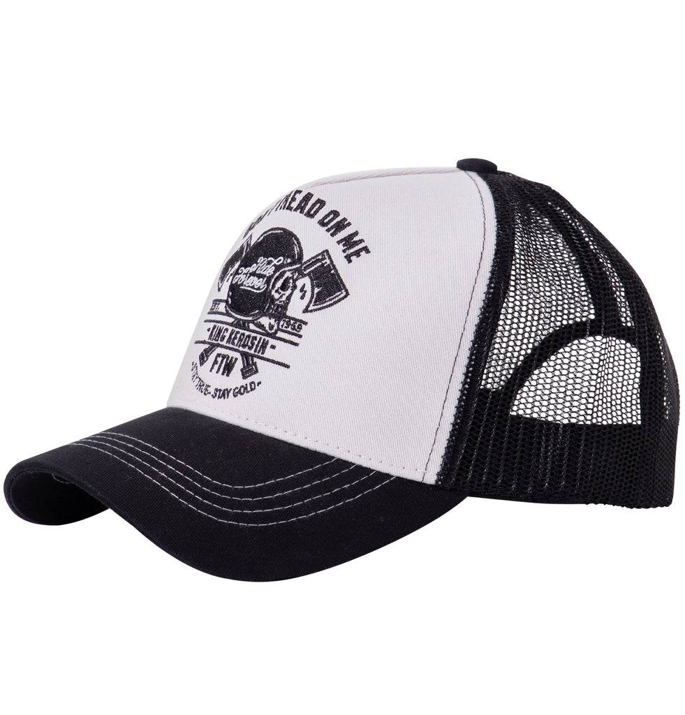 Queen Kerosin Trucker Cap mit Front-Stickerei «Don't Tread On Me» Clearance-Verkauf