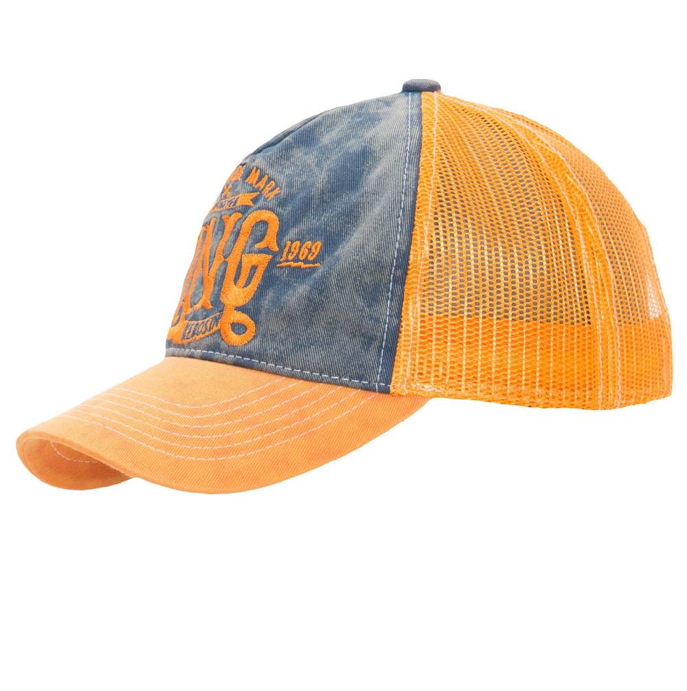 Queen Kerosin Trucker Cap mit Denim Einsatz im Used Look «KING» Speichern exportieren