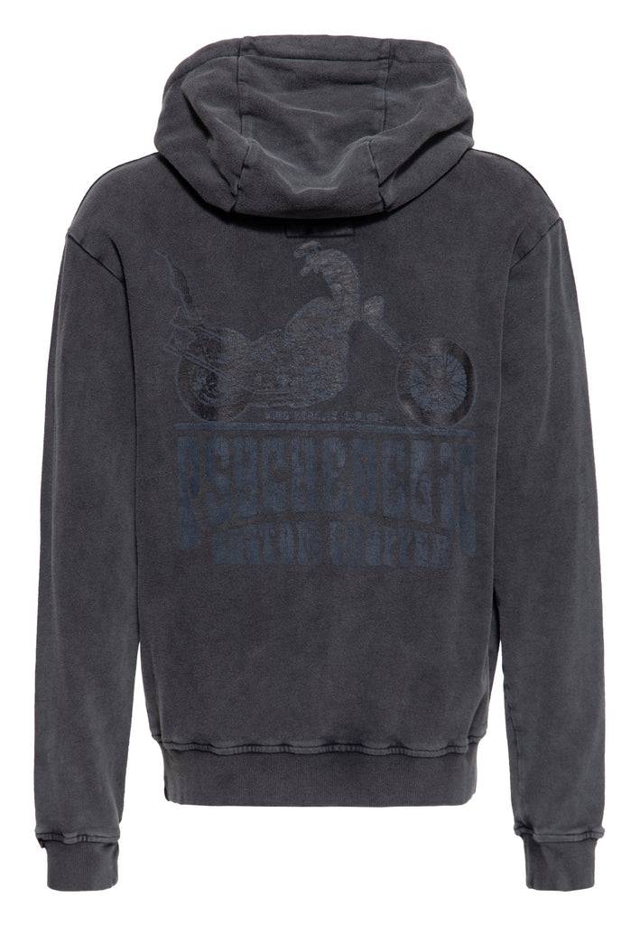 Queen Kerosin Acid washed Zip Hoodie «Psychedelic Custom Chopper» Jubiläumsangebot