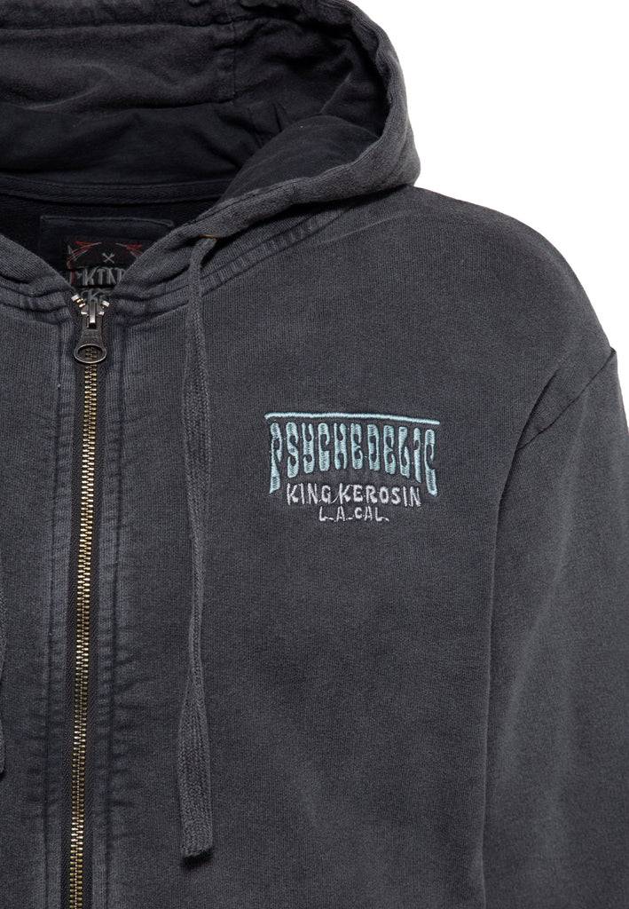 Queen Kerosin Acid washed Zip Hoodie «Psychedelic Custom Chopper» Jubiläumsangebot