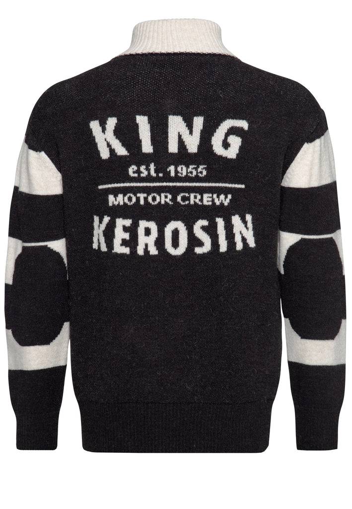 Queen Kerosin Strickpullover «KK Motor Crew» Zeitlich begrenztes Angebot