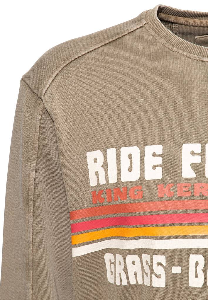 Queen Kerosin Pullover Acidwashed «Ride Grass Boobs» Große Rabatte