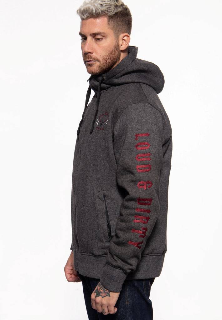 Queen Kerosin Sweatjacke mit Kapuze «Loud and Dirty» Bis zu 60% Rabatt