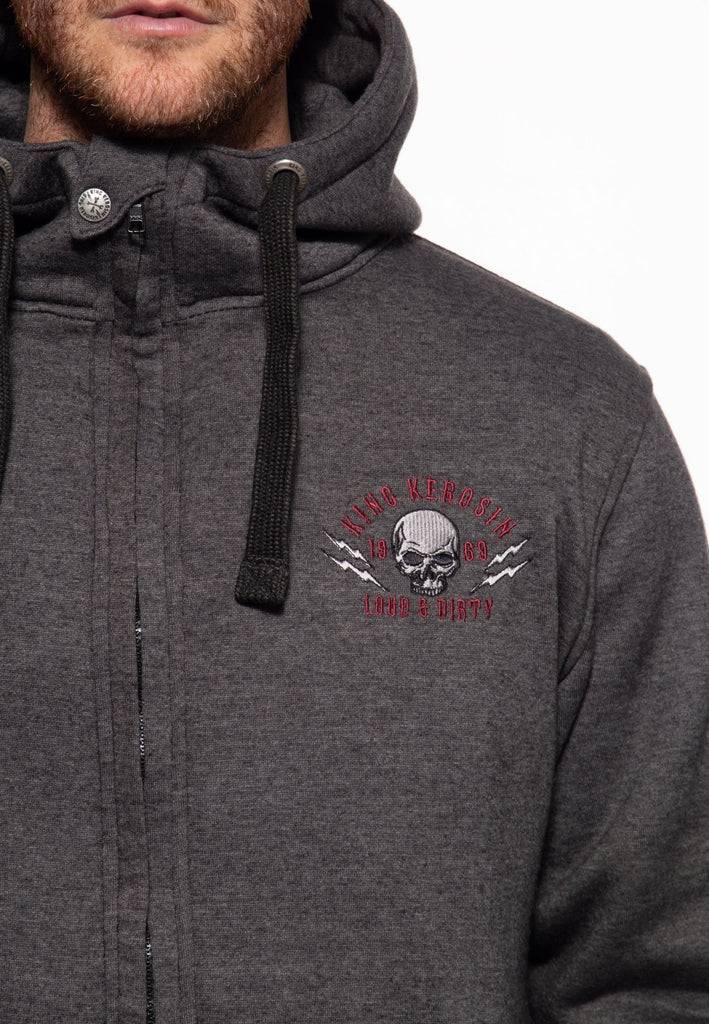 Queen Kerosin Sweatjacke mit Kapuze «Loud and Dirty» Bis zu 60% Rabatt