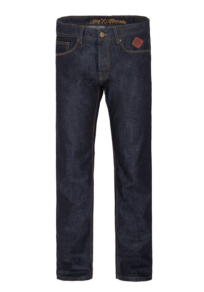 Queen Kerosin Regular Fit Jeans in dark blue mit Logo-Patch «Robin» Riesige Rabatte