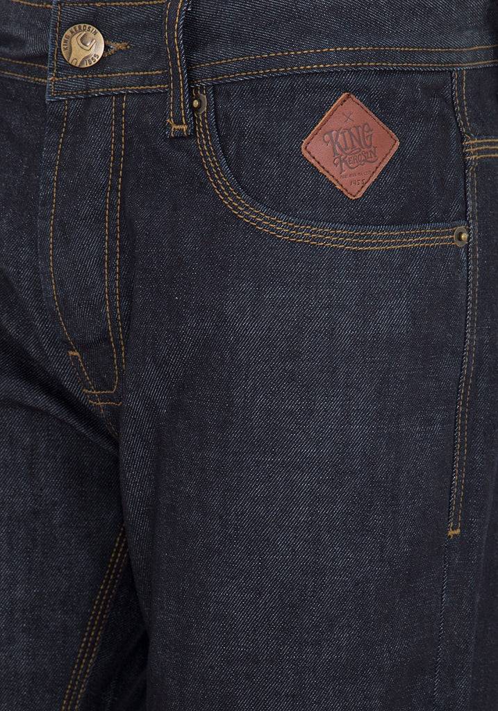 Queen Kerosin Regular Fit Jeans in dark blue mit Logo-Patch «Robin» Riesige Rabatte