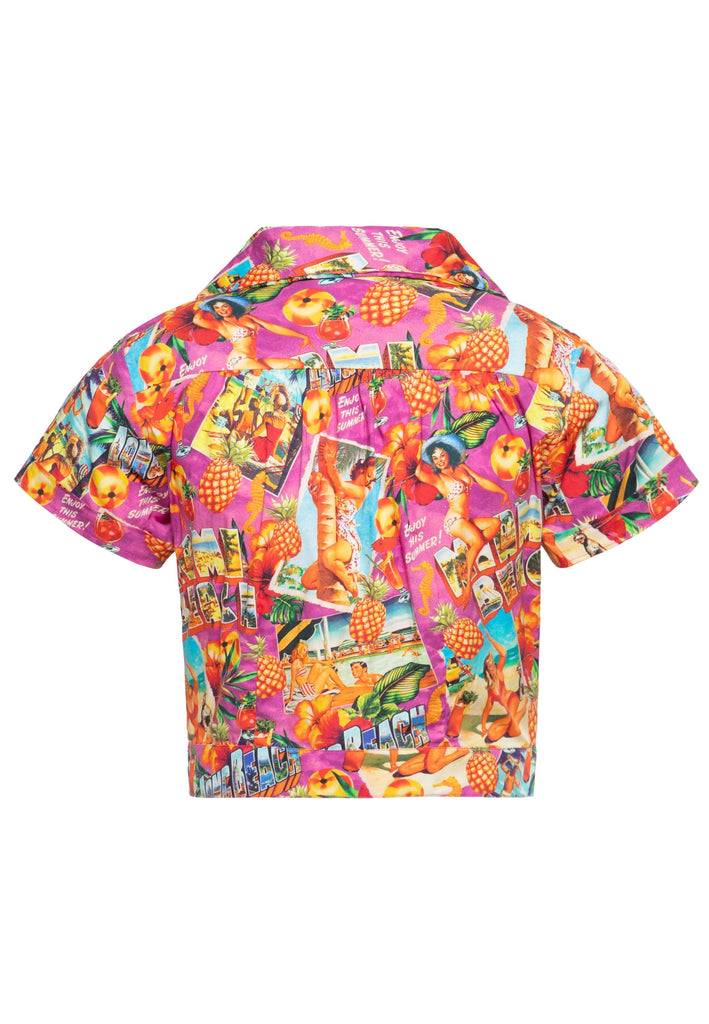 Queen Kerosin Hawaiibluse «Miami & Long Beach» Im Verkauf