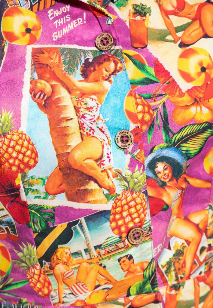 Queen Kerosin Hawaiibluse «Miami & Long Beach» Im Verkauf