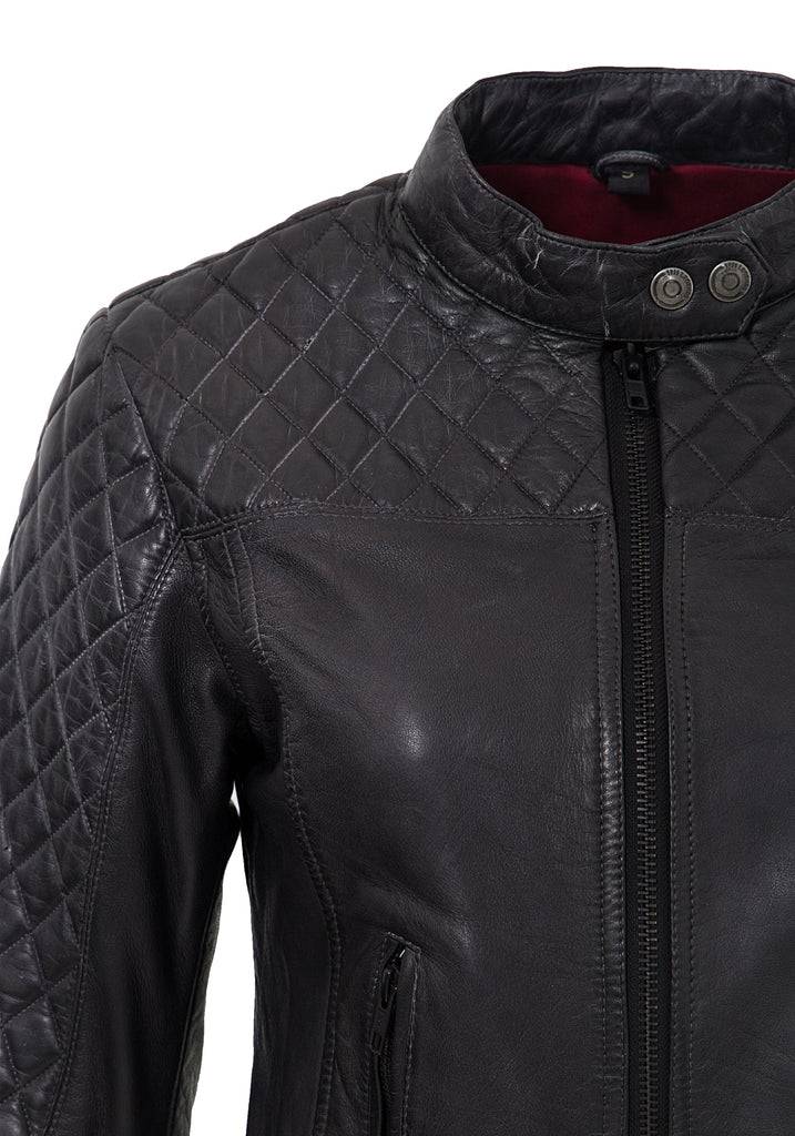Queen Kerosin Lederjacke mit Kontrastfutter Exklusive Angebote