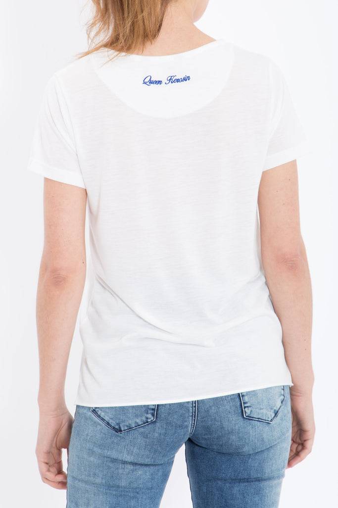 Queen Kerosin Basic T-Shirt aus Viskose-Mix Große Rabatte