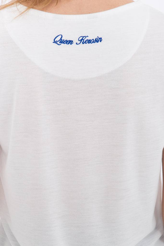 Queen Kerosin Basic T-Shirt aus Viskose-Mix Große Rabatte