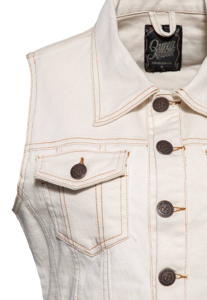 Queen Kerosin Jeans Weste «Speedway Queen» Sonderangebote