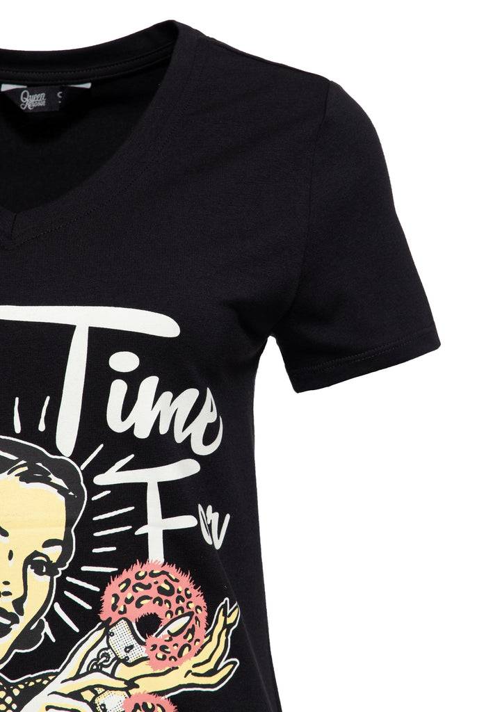 Queen Kerosin T-Shirt «No Time For Romance» Bis zu 60% Rabatt