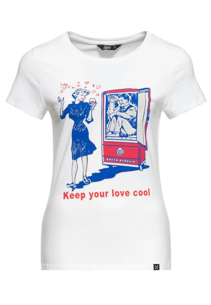 Queen Kerosin T-Shirt «Keep Your Love Cool» Bis zu 55% Rabatt
