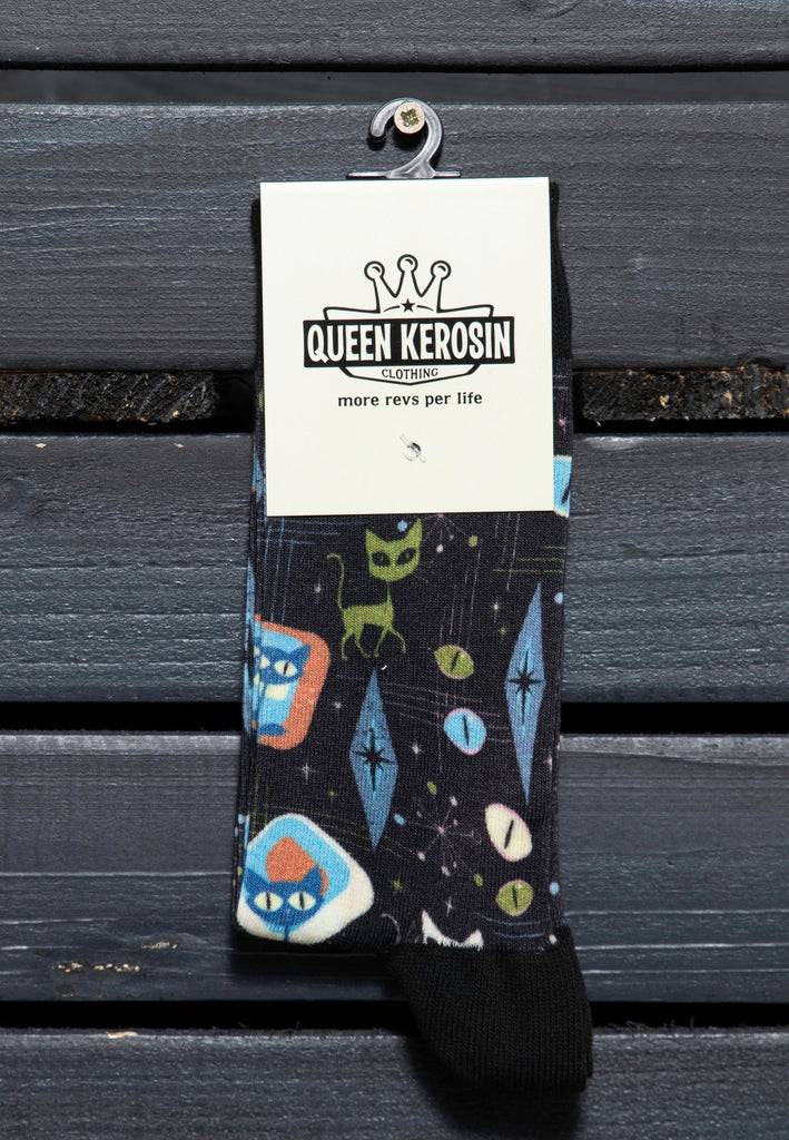 Queen Kerosin Socken «Retro Cats» Im Verkauf