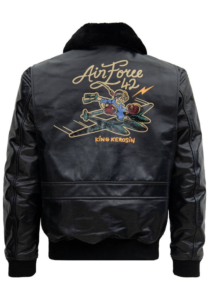 Queen Kerosin Leder Aviator Jacke «Air Force 42»