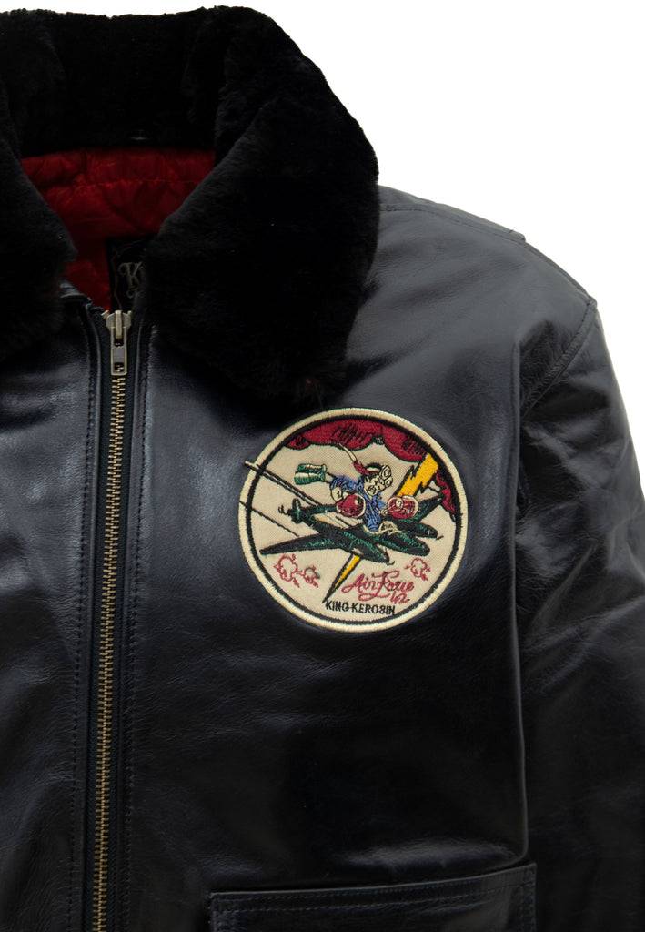 Queen Kerosin Leder Aviator Jacke «Air Force 42» Tiefpreis