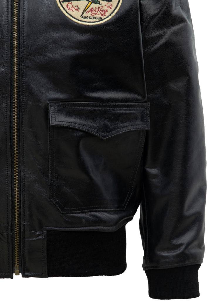 Queen Kerosin Leder Aviator Jacke «Air Force 42» Tiefpreis