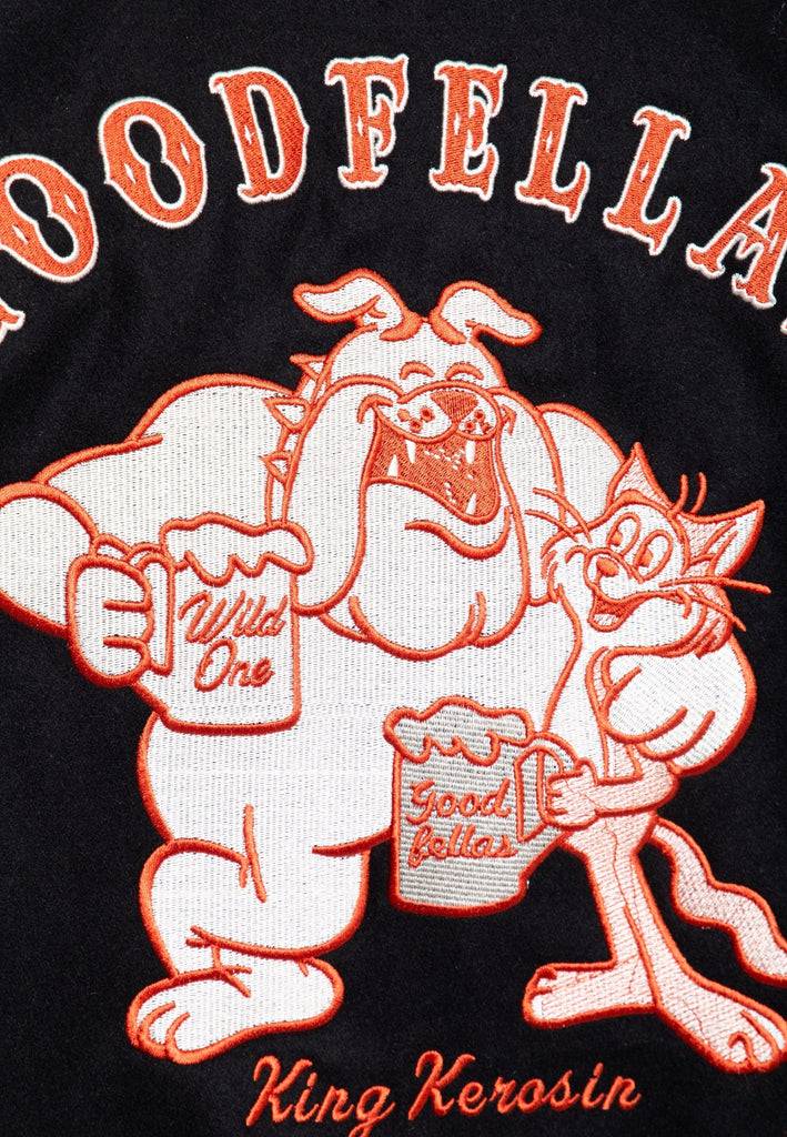 Queen Kerosin Baseball Leder Jacke «Goodfellas Beer» Begrenzte Freigabe