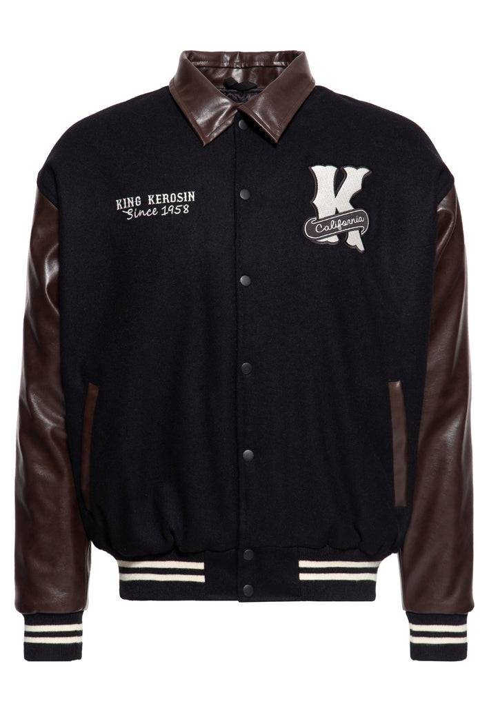 Queen Kerosin College Leder Jacke «Pharaos» Letzte 3 Tage