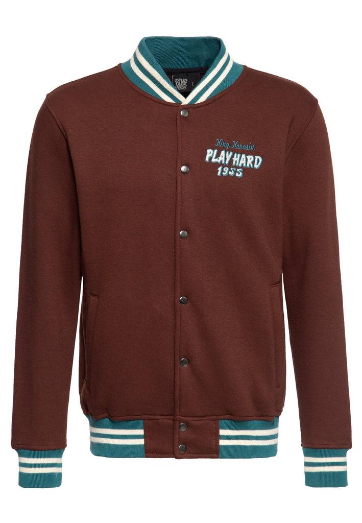 Queen Kerosin College Sweat Jacke «Play Hard» JETZT KAUFEN
