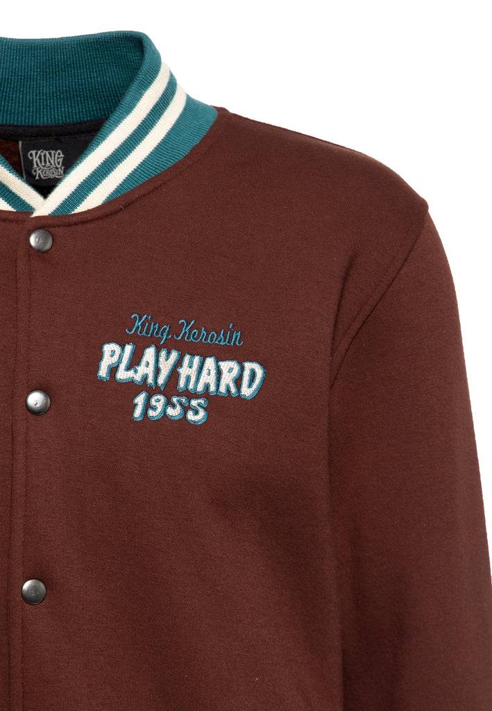 Queen Kerosin College Sweat Jacke «Play Hard» JETZT KAUFEN