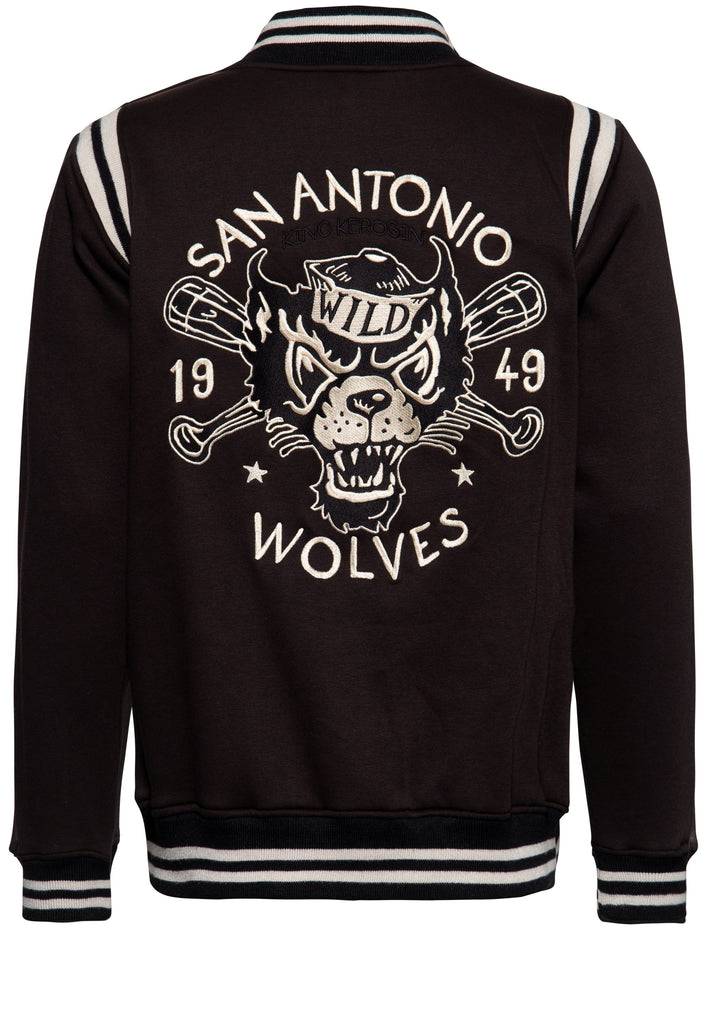Queen Kerosin College Sweat-Jacke «San Antonio Wolves» Letzte 2 Tage