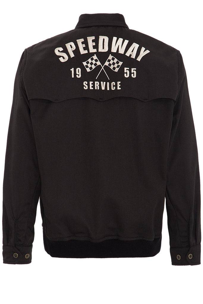 Queen Kerosin Gabardine Jacke mit großem Rückenstick «Speedway» Bis zu 65% Rabatt
