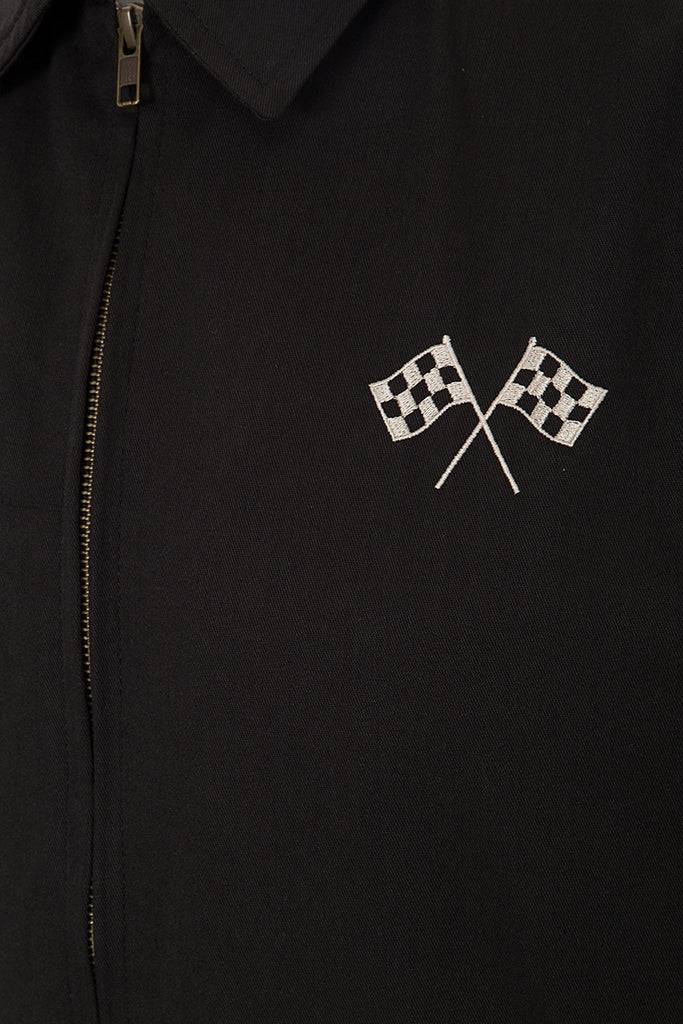 Queen Kerosin Gabardine Jacke mit großem Rückenstick «Speedway» Bis zu 65% Rabatt