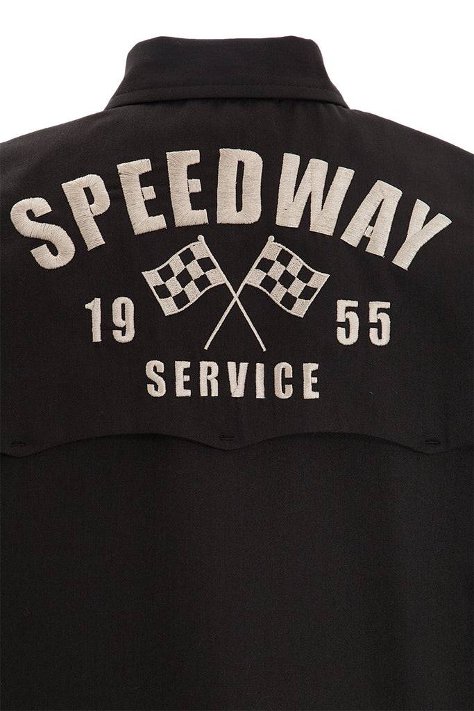 Queen Kerosin Gabardine Jacke mit großem Rückenstick «Speedway» Bis zu 65% Rabatt