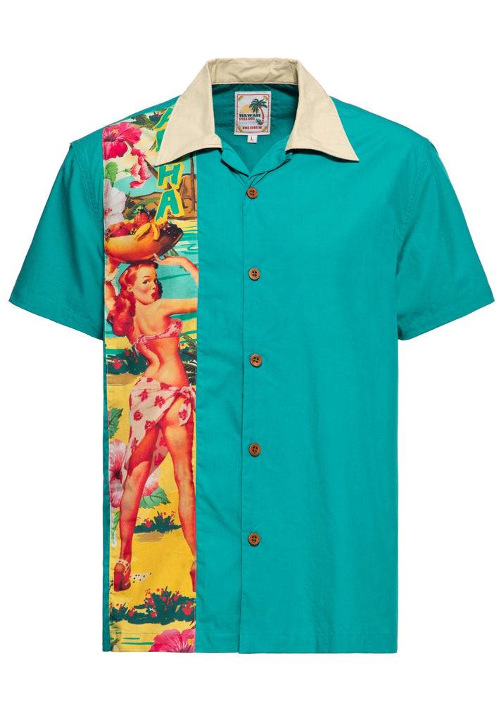 Queen Kerosin Panel Hemd «Pin-Up Hawaii»