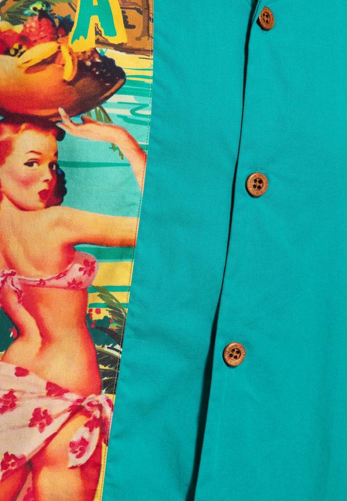 Queen Kerosin Panel Hemd «Pin-Up Hawaii» Black Friday Preise