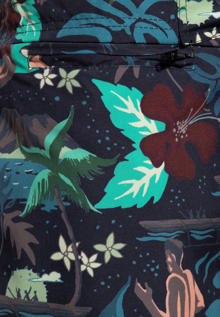 Queen Kerosin Badeshorts «Tropical Hulla Hou» zollfrei
