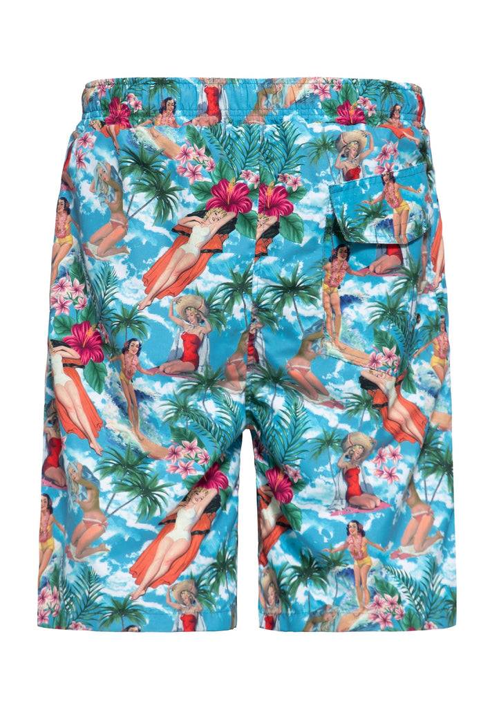 Queen Kerosin Badeshorts «Tropical Hawaiian» Rabatte dieses Monats