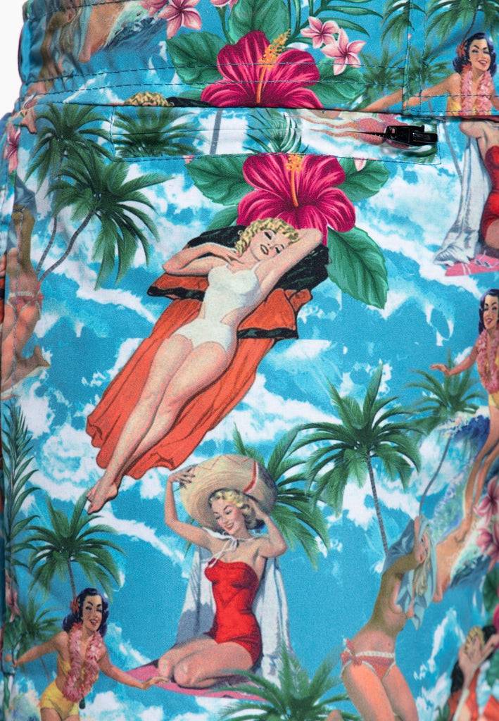 Queen Kerosin Badeshorts «Tropical Hawaiian» Rabatte dieses Monats