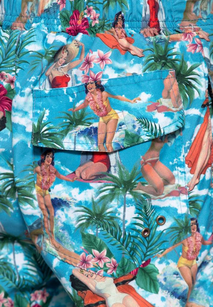 Queen Kerosin Badeshorts «Tropical Hawaiian» Rabatte dieses Monats