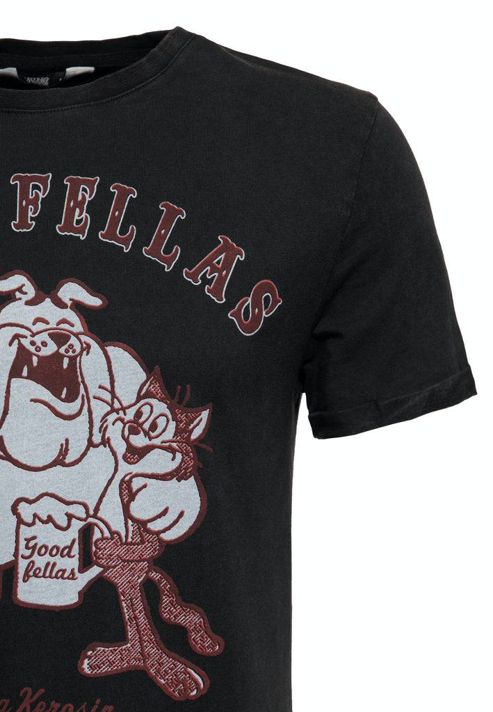 Queen Kerosin Oil Washed T-Shirt «GoodFellas» Auslauf