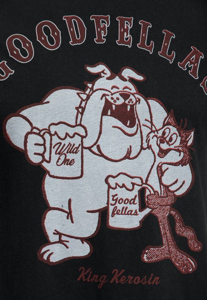 Queen Kerosin Oil Washed T-Shirt «GoodFellas» Auslauf