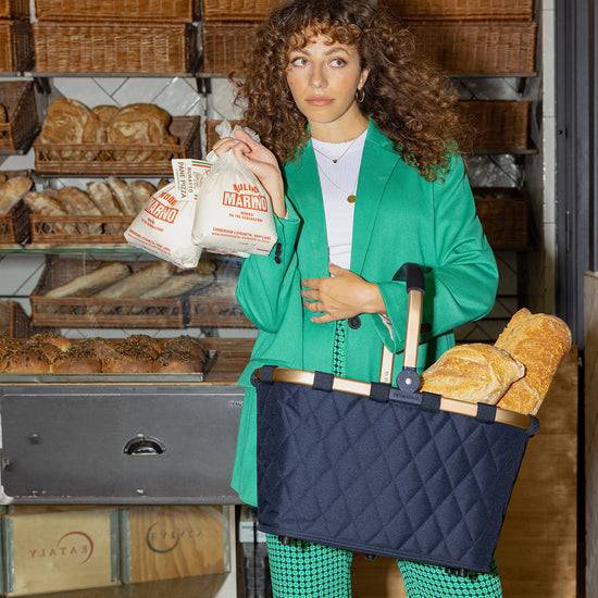 Reisenthel carrybag frame rhombus midnight gold (Einkaufskorb,dunkelblau) Lagerräumung
