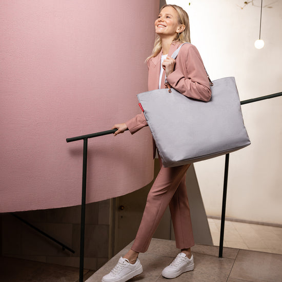 Reisenthel shopper XL twist sky rose (Strandtasche,hellgrau) Sonderangebot