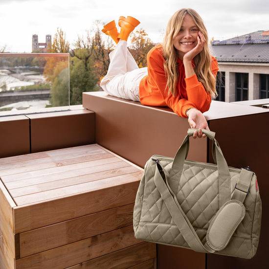 Reisenthel allrounder L rhombus olive (Große Reisetasche - 30 Liter Platz,olive) Fabrikverkauf