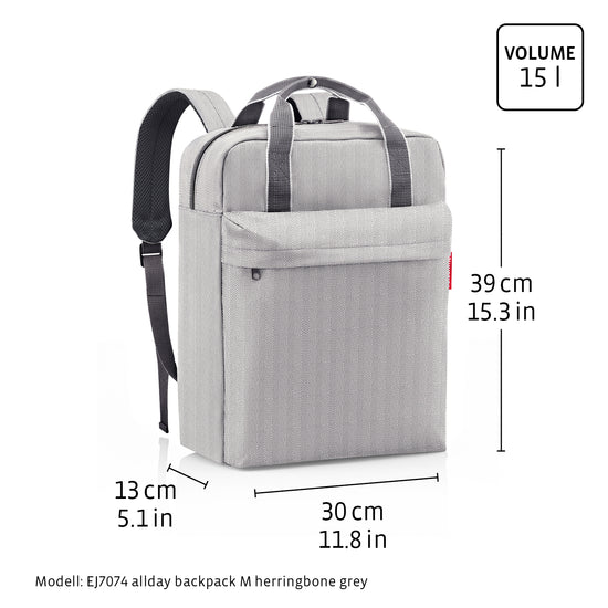 Reisenthel allday backpack M twist silver (Rucksack,grau) Riesige Ersparnisse