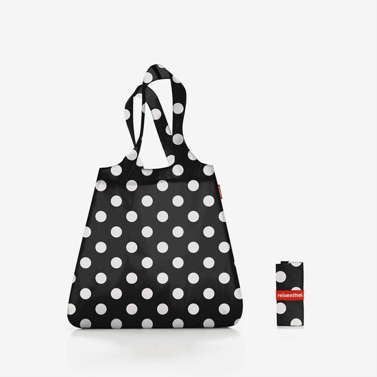 Reisenthel mini maxi shopper dots white (Tragetasche,schwarz) Räumungsverkauf