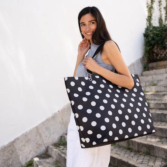 Reisenthel shopper XL dots white (Strandtasche,schwarz) Rabatte dieses Monats