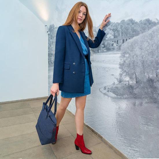 Reisenthel shopper e1 herringbone dark blue (Damentasche,dunkelblau) Outlet